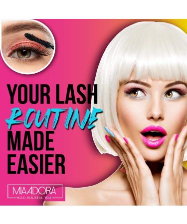 400X Pure Silk Fiber Lash Mascara - Ultra Black Volume & Length for Longer, Thicker Eyelashes | Waterproof & Smudge-proof Formula, Easy Application | Hypoallergenic & Cruelty-Free (Mia Adora) - Buy Online on GoSupps.com
