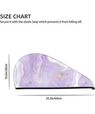 Hair Towel Wrap - Quick-Dry Hair Turban with Button | Lavender Glitter Stripes | Perfect for Home & Travel - Buy Online on GoSupps.com