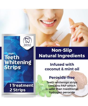 DENTELO Teeth Whitening Strips - Enamel Safe, Zero Sensitivity Formula for a Brighter, Whiter Smile - 42 Count Pack - Buy Online on GoSupps.com