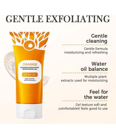  Explcior Orange Enzyme Exfoliating Gel Purifying Exfoliating Gel - Gentle Peeling Cleanser for Face and Body Effective Radiant Skin Scrub with Orange Bubble Formula (3 pcs) - Buy Online on GoSupps.com