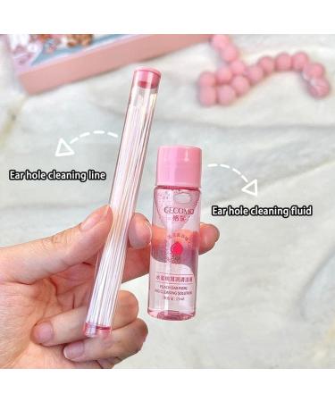 BAILIY 60Pcs Pierced Ear Cleaning Set Peach Floss Ear Hole Aftercare Earrings Set Tool Hole Kit Cleaner - Buy Online on GoSupps.com