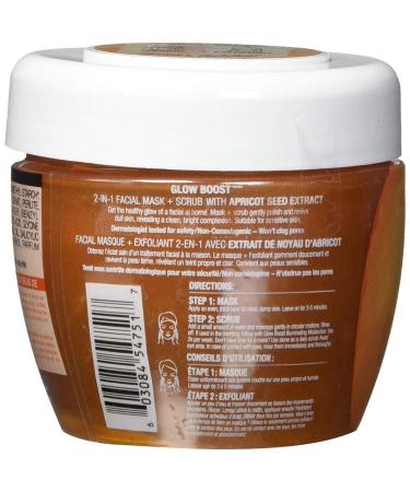 Garnier SkinActive Glow Boost 2-in-1 Facial Mask & Scrub - 6.76 fl oz (200 ml) for Radiant Skin - Buy Online on GoSupps.com