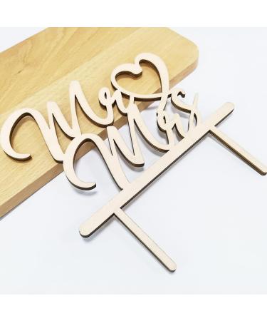 Shop 2-Piece Wood Wedding Cake Topper - Mr & Mrs Decoration for Elegant Wedding Cakes | Perfect for Wedding Party Decor - Buy Online on GoSupps.com