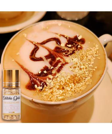 100mg 24k Edible Gold Flakes - Pure Gold Sprinkles for Cake Decorating, Skin Care & Food Coloring - 0.0035oz Pack - Buy Online on GoSupps.com