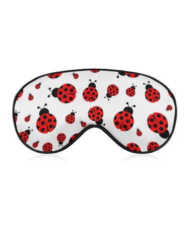 Cute Ladybug Sleep Mask Soft Comfortable Eye Mask with Adjustable Head Strap Light Blindfolds Eye Cover Shade for Boys Girls Women Men Plane Travel