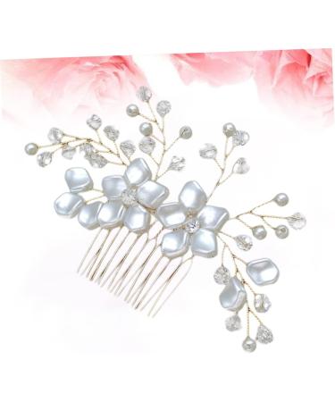 Angoily Wedding Hair Accessories Bridal Hair Comb Flower Hair Comb Bridal Hair Accessories Jeweled Hair Combs Veil Hair Comb Wedding Hairpieces Tiara Rhinestone Bride Pearl - Buy Online on GoSupps.com