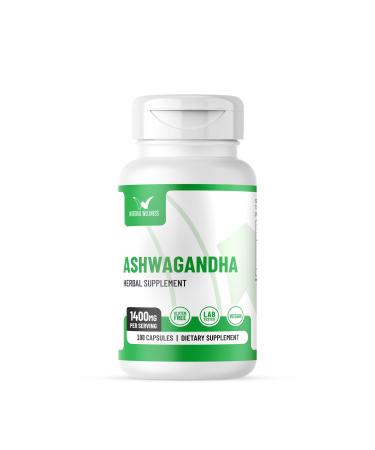Integral Wellness - Ashwagandha w/Black Pepper Extract - 1400mg (100 Caps) | 3rd Party Tested & Filler-Free - Vegan