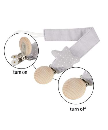Meiso 3-Piece Baby Pacifier Chain Set - Organic Cotton & Wood Nickel-Free Clips for Boys & Girls - International Shipping - Buy Online on GoSupps.com