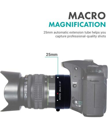Movo AF 25mm Macro Extension Tube for Canon EOS DSLR Cameras - Auto Focus and Metering Passthrough - Buy Online on GoSupps.com