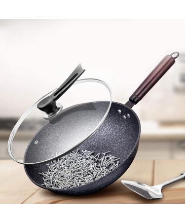 DNCG Frying Pan Skillet 34cm Fine Iron Wok Physical Pan Cooker Kitchen Utensils - Buy Online on GoSupps.com