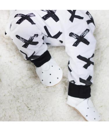 Dotty Fish Soft Leather Baby Shoes | Boys Toddler Shoes with Non-Slip Suede Soles | 0-6 Months to 4-5 Years | White Stars Design - Buy Online on GoSupps.com