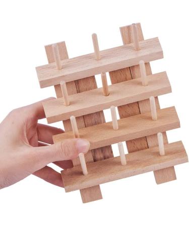 PandaHall 12 Spool Small Wooden Thread Rack Holder - Sewing Embroidery Organizer (Burlywood) - Buy Online on GoSupps.com