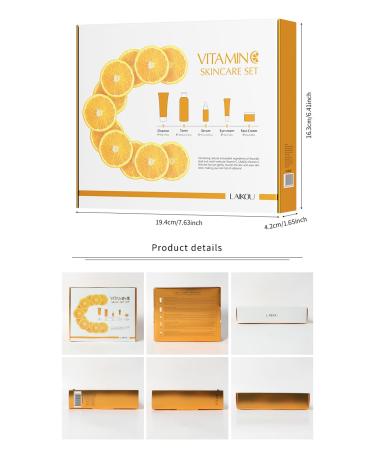 5Pcs Skincare Gift Set for Teenage Girls | Vitamin C Face Kit with Cleanser Toner Serum & Eye Cream | Hydrating Travel Skincare for Women & Men - Buy Online on GoSupps.com