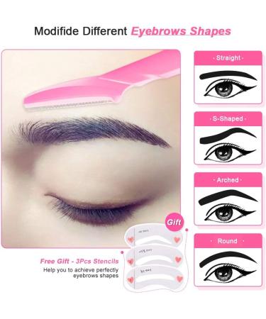 Peach Fuzz Hair Removal Kit for Women | 12 Pcs Eyebrow & Face Razors Set for Exfoliation and Grooming | Dermaplane Facial Razors in Pink - Buy Online on GoSupps.com