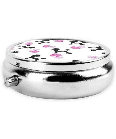 FoRes Girly Red Perfume Bottle & Poodle Print Pill Box - Travel Mini Medicine Storage 3 Compartments Iron Plated Black - Buy Online on GoSupps.com