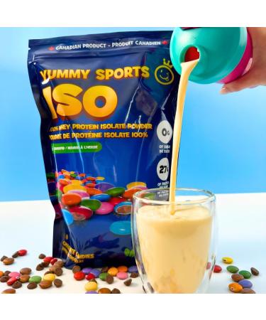 Yummy Sports Whey Protein Powder Isolate - 27g Protein Per Serving - Grass Fed Fast Absorbing Protein - Vegan Zero Sugar Keto Friendly Protein Supplement - 30 Servings 2 LBS - Chocolate Candies - Buy Online on GoSupps.com