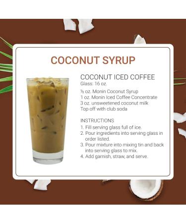 Monin Coconut Syrup - Creamy Tropical Coffee & Cocktail Drink Mix - 750ml (25.4 Fl Oz) - Gluten-Free & Non-GMO - Buy Online on GoSupps.com