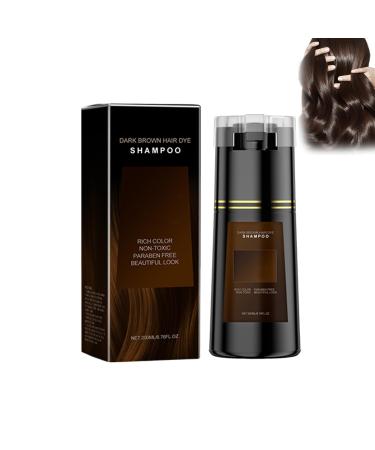 Grgowe Natural Hair Dye Shampoo Instant Hair Dye Shampoo Colors Hair in Minutes Long-lasting Colour Nourishing and Shine Suitable for All Hair Types Brown-200 ml