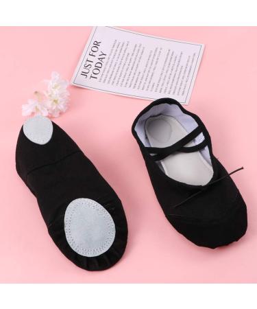 Healifty Women's Black Leather Ballet Flats - Size 43 | Full Sole Dance & Yoga Shoes - Buy Online on GoSupps.com