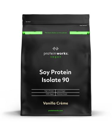 Protein Works Soy Protein 90 (Isolate) Protein Powder | 100% Plant-Based | Low Fat | No Added Sugar | Gluten-Free | Vanilla Cr me | 1 Kg Vanilla Cr me 1kg