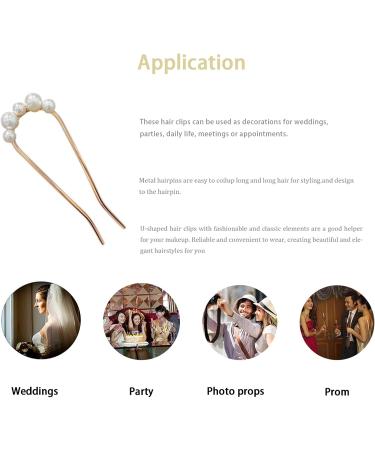 2 Piece Hair Clip Pin U Shaped Hairpin Hair Stick French Style Hair Stick U Shaped Hair Pins U Shaped Hair Pin Accessories for Women Girls Hair Styling Accessories (Gold) - Buy Online on GoSupps.com