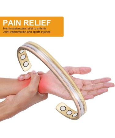 3PCS Tri Tone Magnetic Copper Bracelet Set | 6.5'' Pure Copper Jewelry for Men | Copper Cuff Bangles Gift - Buy Online on GoSupps.com