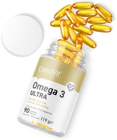 Ostrovit Omega 3 Ultra 90 Capsules | Premium Fish Oil Supplement for Heart & Brain Health | International Shipping Available - Buy Online on GoSupps.com