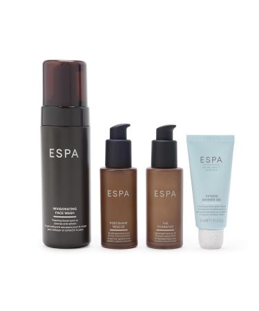 ESPA Men's Grooming Collection | 4-Piece Skincare Gift Set for Him with Invigorating Face Wash Postshave Rescue Moisturiser & Fitness Shower Gel | Revitalising Self Care Kit - Buy Online on GoSupps.com