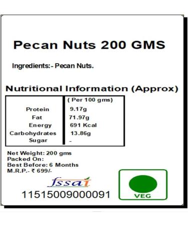 Jaiccha Ghasitaram Rakhi Gifts for Brothers Rakhi Dryfruits - Pecan Nuts 200 GMS in White Paper Pouch with Rudraksh Rakhi - Buy Online on GoSupps.com