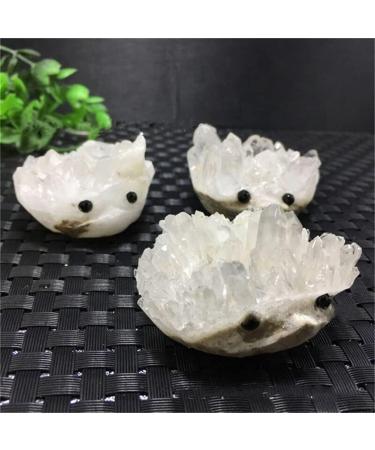 SDWGLD Healing Aura Crystal - Natural Clear Quartz Hedgehog Cluster 60-70mm | Shop Internationally - Buy Online on GoSupps.com
