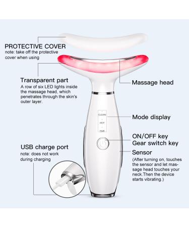 Enarit Firming Wrinkle Removal Facial Massager Tool - LED Heat Modes for Skin Tightening (White) - Buy Online on GoSupps.com