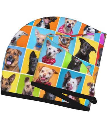 Cute Dogs Collage Microfiber Hair Towel | Super Absorbent Hair Wrap for Long Curly & Thick Hair - Quick Dry Coral Velvet Towel for Women - Buy Online on GoSupps.com