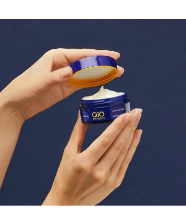  NIVEA Nivea Q10 Power Regenerating Anti-Aging Night Face Cream 24 Hours of Hydration Anti-Wrinkle Regenerating with Creatine and Coenzyme Q10-2 Pots of 50 ml - Buy Online on GoSupps.com