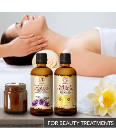 Essential Oils Set 2x100ml - Lavender & Vanilla Oleoresin - Aromatherapy Gift for Diffusers Candles & Soap Making - Buy Online on GoSupps.com
