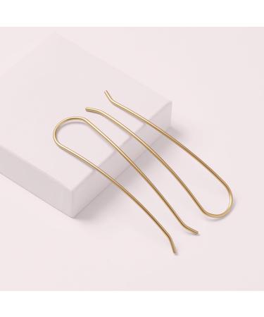 The Hair Edit Slim Chignon Pins - Large Gold Metal U-Shaped French Hair Pin Set - Buy Online on GoSupps.com