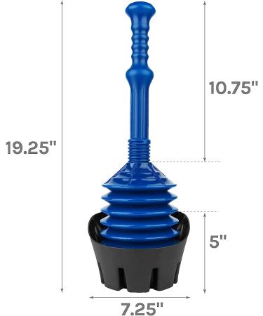 JS Jackson Supplies Blue Bellows Accordion Toilet Plunger with Black Storage Tray - Buy Online on GoSupps.com