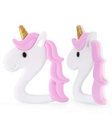 PREMYO Unicorn Teething Ring for Babies - BPA-Free Silicone Cooling Teething Aid - Pink | Relieve Teething Pain - Buy Online on GoSupps.com