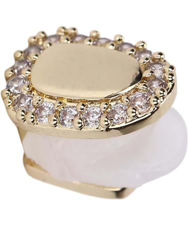 Shiny Hip-Hop Grill Cap - Single Tooth Decoration for Halloween & Shows | Diamond Gold Color Platter - Buy Online on GoSupps.com