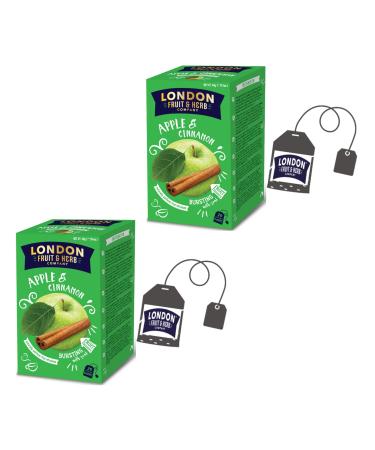 London Fruit | Infusion Pomme et Cannelle Sans Caf ine | Tisane Fruits et pices Pomme et Cannelle - 2 x 20 Sachets (80 Gr)