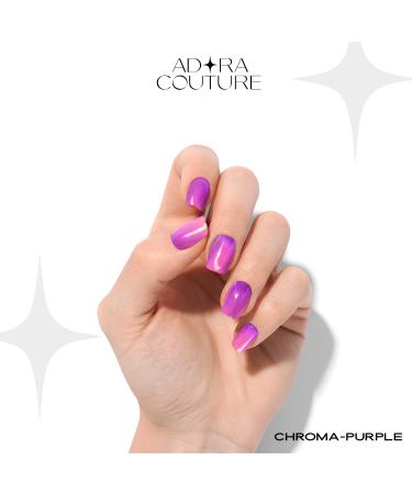 Adora Couture Chrome Aurora Purple Gel Nail Strips | 20pcs Nail Wraps Kit - Salon-quality, Long-lasting, Easy Application | Breathable Adhesive Nail Stickers for Women - Buy Online on GoSupps.com