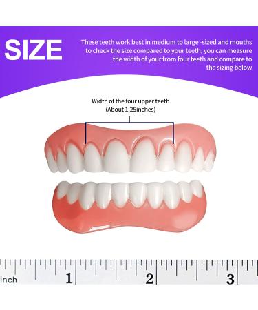 Nature Comfort Fake Teeth Set: Upper & Lower Dentures for Confident Smile - White (2 PCS) - Buy Online on GoSupps.com
