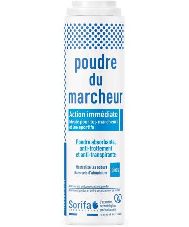 SORIFA - Walker powder - Antiperspirant - Absorbent - Feet - Reduces perspiration - Eliminates odors and fungus - No aluminum salts - Made in France - 100g - Buy Online on GoSupps.com