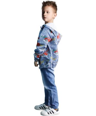 JinBei Toddler Boy Hooded Jacket | Waterproof Windbreaker | Sunscreen Outwear | 1-7 Years | Excavatrice Design | 90 - Buy Online on GoSupps.com