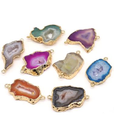 1PC Natural Stone Gem Irregular Geode Edge Connector Handmade Crafts Necklace Bracelet Accessories for Women 20x30-25x35mm Full of Texture (Color : Brown) - Buy Online on GoSupps.com