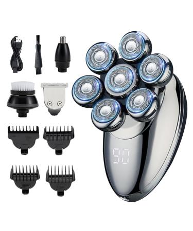 Reusable Waterproof Plastic Bald Head Shaver Set with LED Display and Beard Trimmer Removable