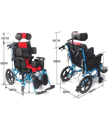 Adult Reclining Wheelchair Aluminum Lightweight Foldable Transport Wheelchair 18" Wide Seat Bariatric Wheelchair w/Hand Brakes All Terrain Fold Up for Seniors Handicap 100kg Blue - Buy Online on GoSupps.com