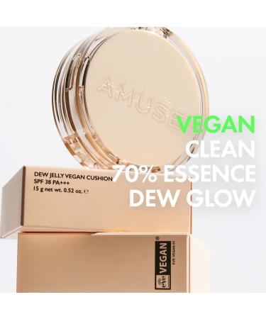 AMUSE Dew Jelly Vegan Cushion Foundation for Dry and Sensitive Skin - Glow Dewy Finish - Eco-Friendly Clean Beauty - 01 SOONSOO - Buy Online on GoSupps.com
