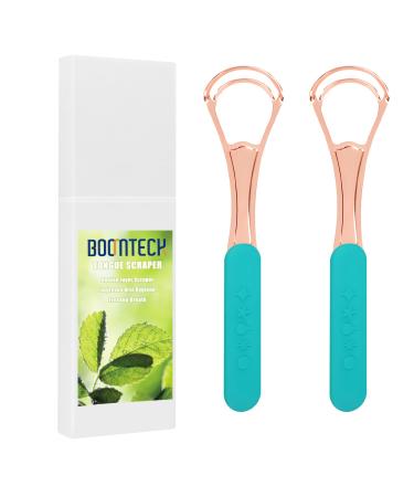 Tongue Scraper for Adults 2 Pack Stainless Steel Tongue Cleaner Surgical Grade Metal Fresh Breath Tongue Brush Kits with Travel Case for Men & Women Oral Care Bad Breath Cure (Gold) 2 Pack Gold