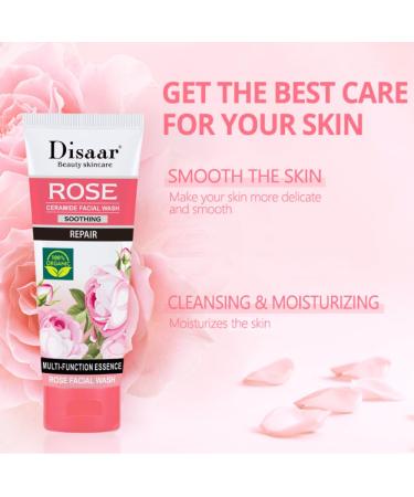 DISAAR Beauty Rose Ceramide Facial Wash Soothing Repair Cleansing Moisturizing Acne Removal Face Oil Control 100g/3.38fl.oz - Buy Online on GoSupps.com