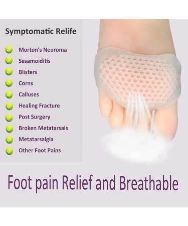 Metatarsal Pads 6 Pack - Reusable Gel Cushions for Foot Pain Relief - Ideal for High Heels & Bunions - Transparent - Men & Women - Buy Online on GoSupps.com